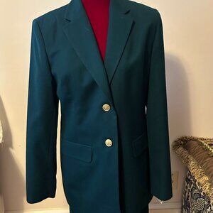 Talbots Dark green Wms Blazer Jacket and Skirt Size 8 NWT